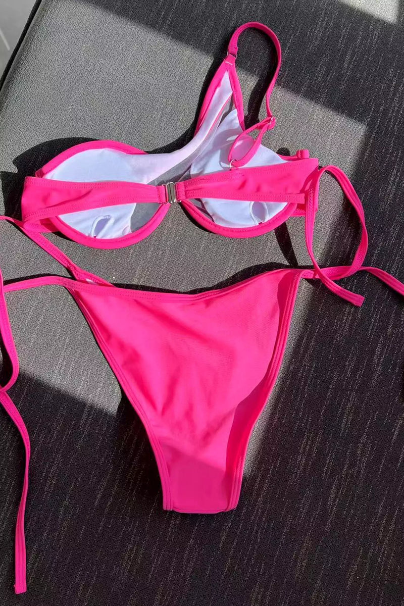 Dina Cutout Straps Bikini In Pink