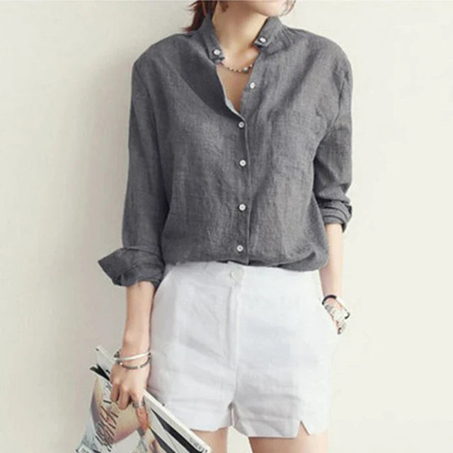 Clara Chic Linen Blouse
