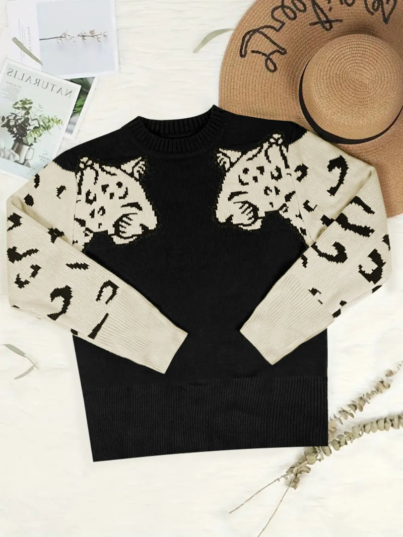 Leopard Round Neck Sweater