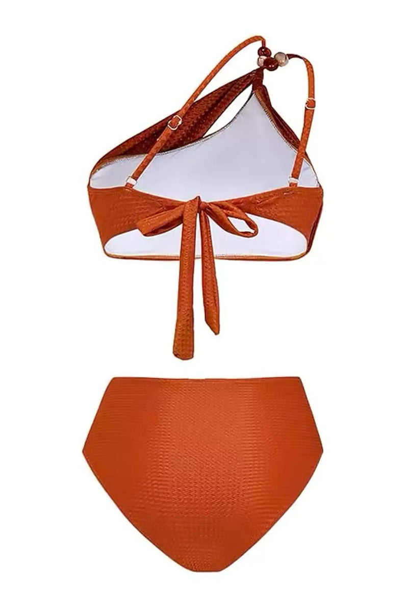 Heather One Shoulder Bikini In Orange
