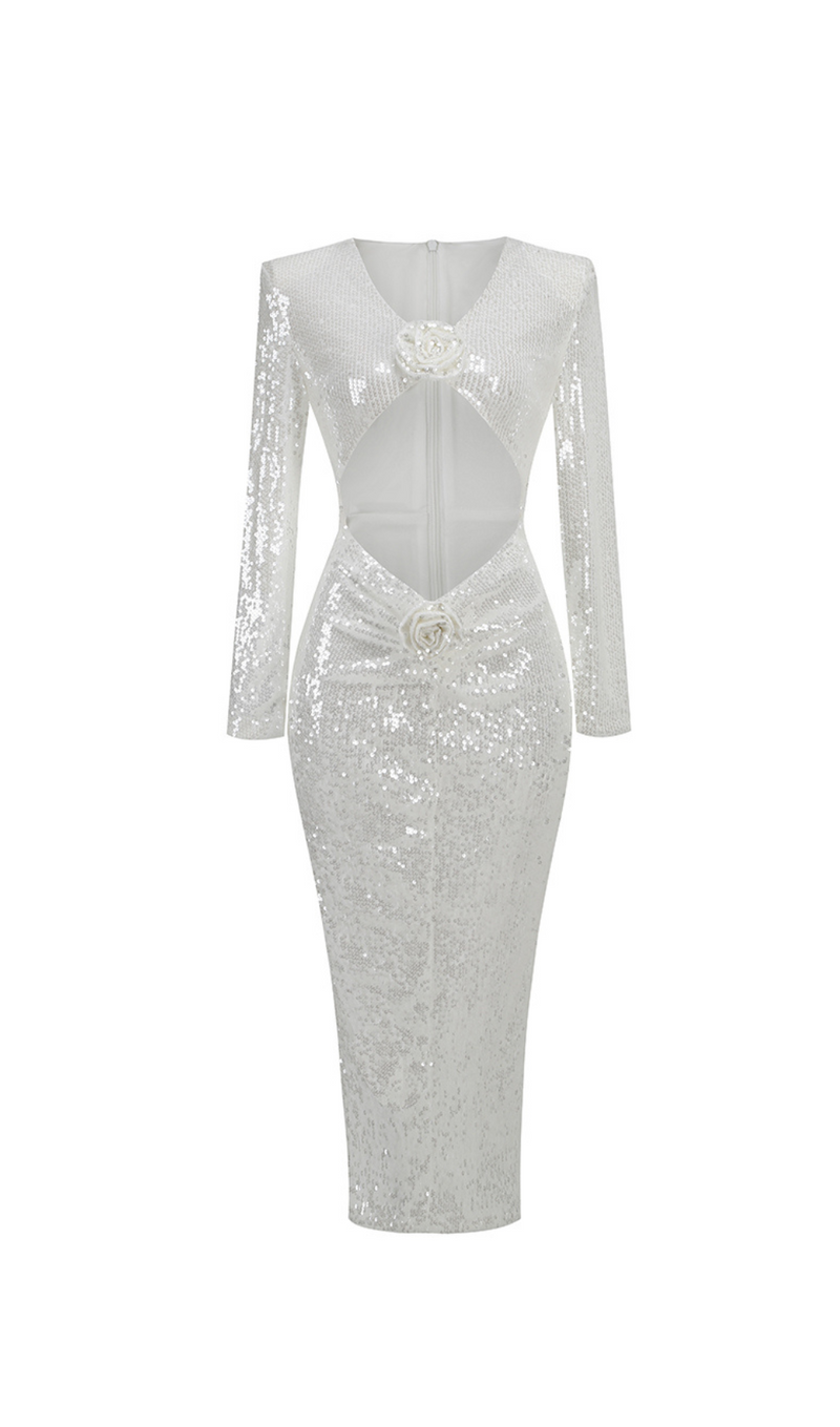 Irene Sequin Cutout Floral Maxi Dress