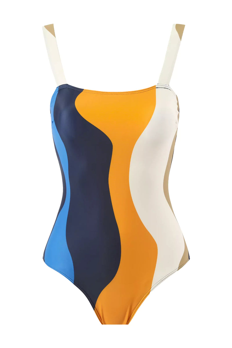 Harold Orange Colour Clash Swimwear