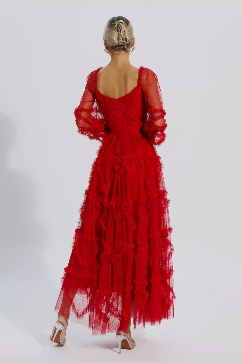 Terila Wedding Bridesmaid Maxi Dress In Red