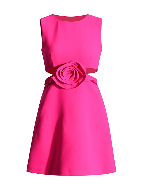 Nlia Sleeveless Cutout Flower Mini Dress