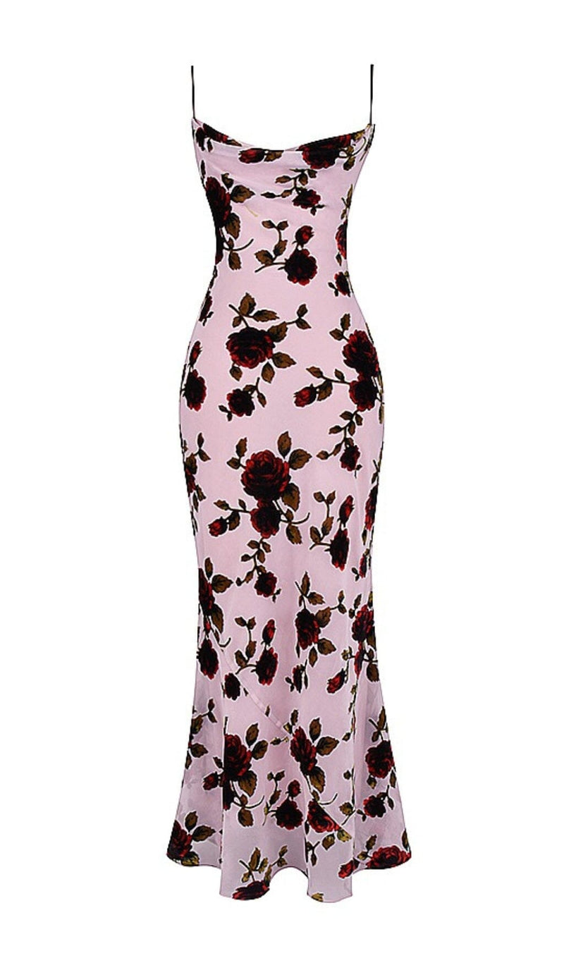 Cleon Backless Maxi Dress In Pink