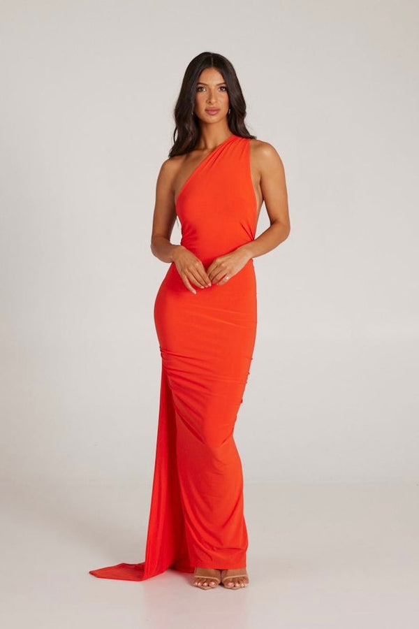 Garze Backless Maxi Dress In Tangerine