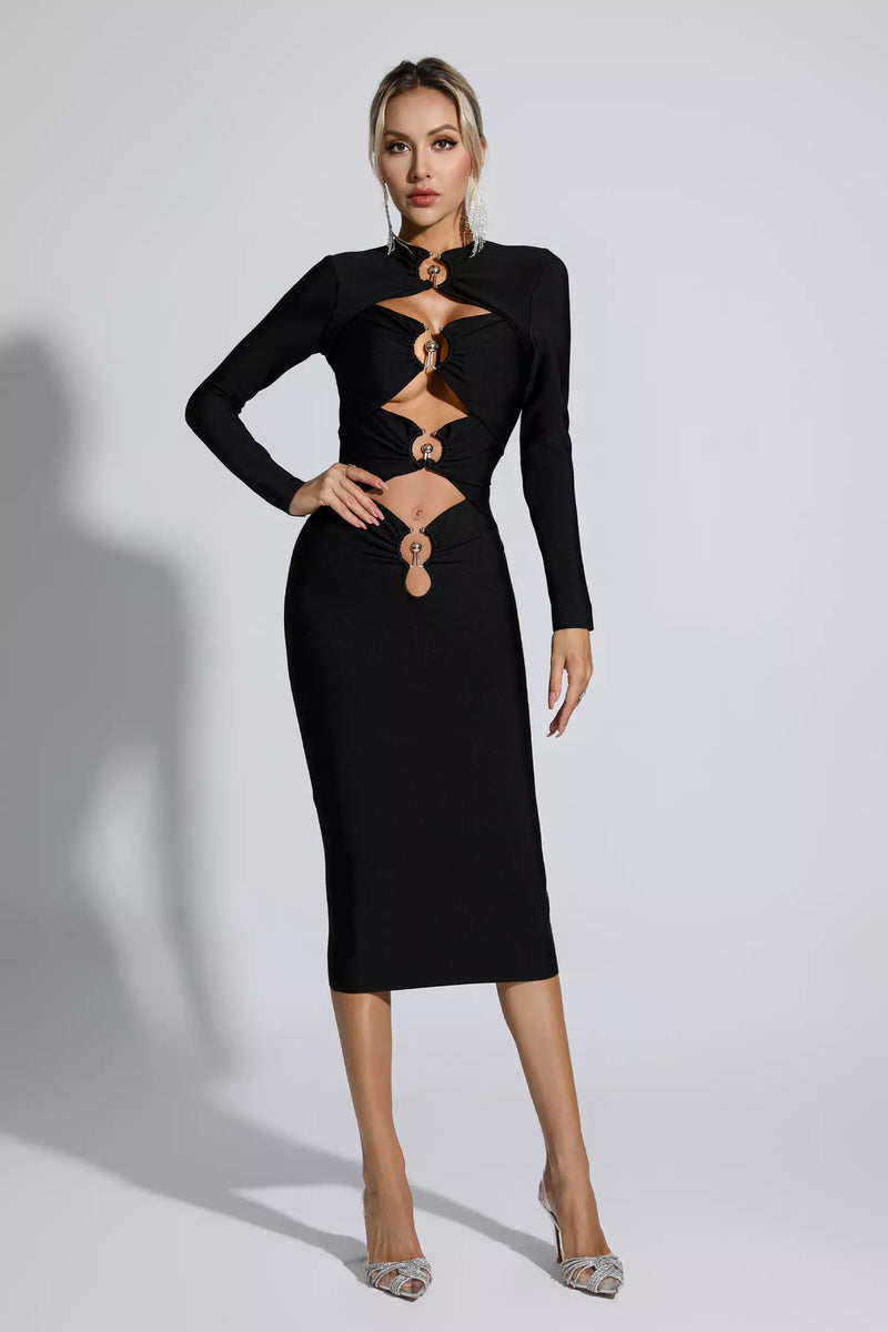 Josefina Cutout Bandage Midi Dress