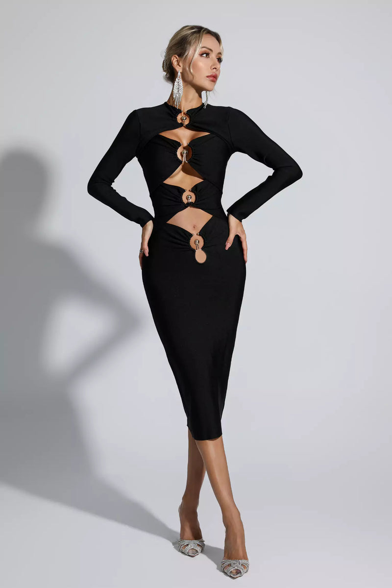 Josefina Cutout Bandage Midi Dress