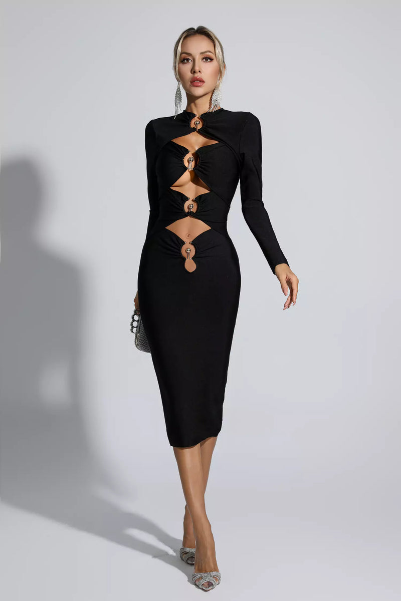 Josefina Cutout Bandage Midi Dress