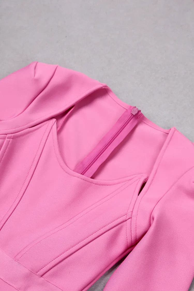 Clara Purple Long Sleeve Midi Work Dress