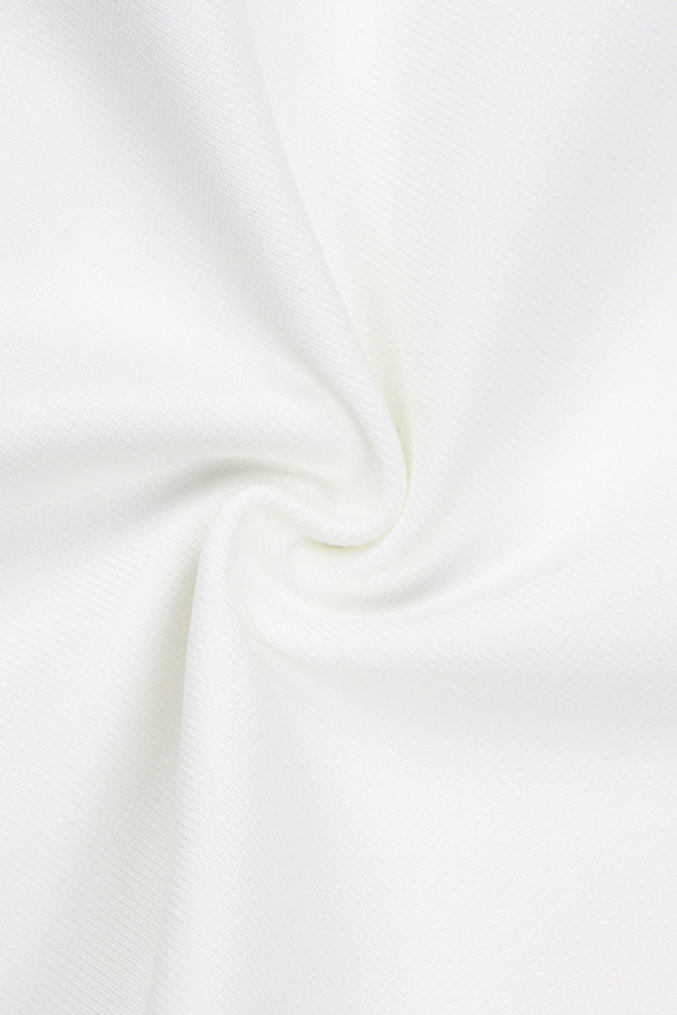 Clara White Long Sleeve Midi Work Dress