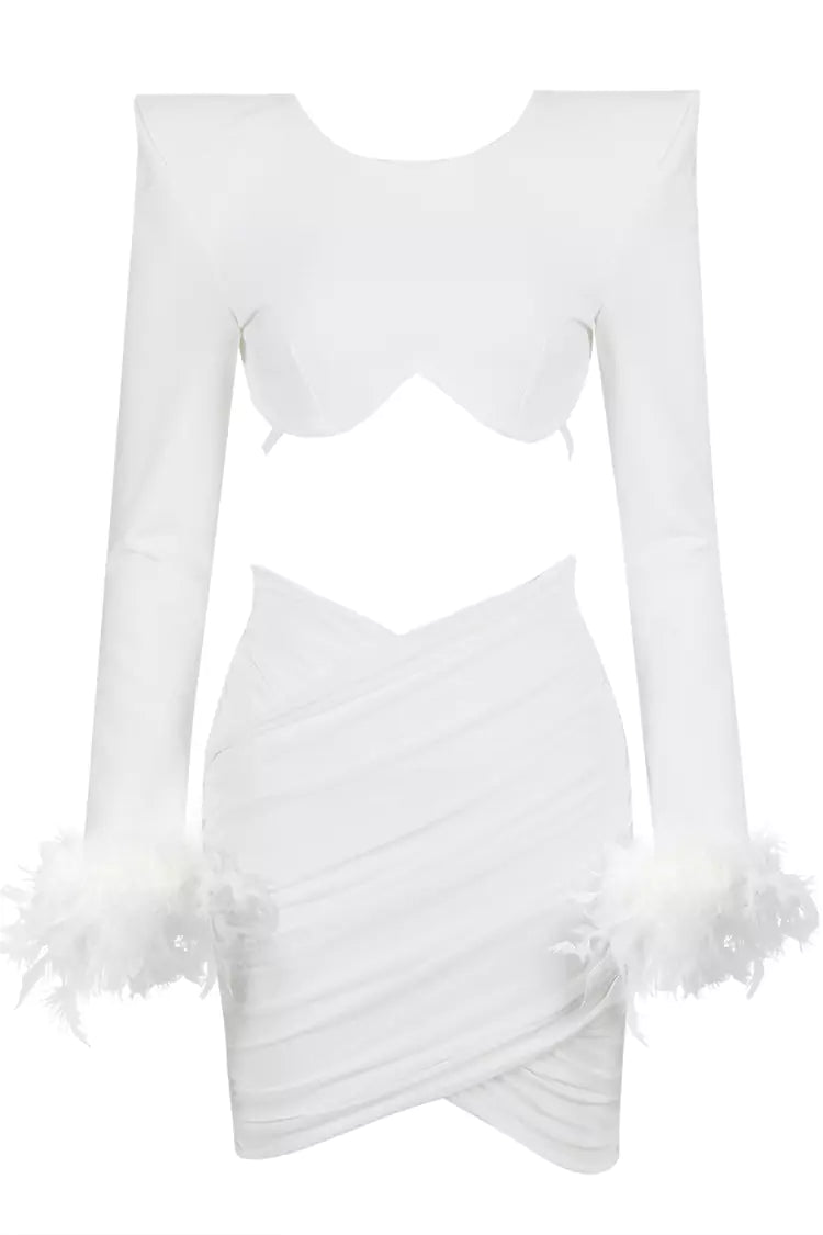 Meadow White Feather Bandage Set