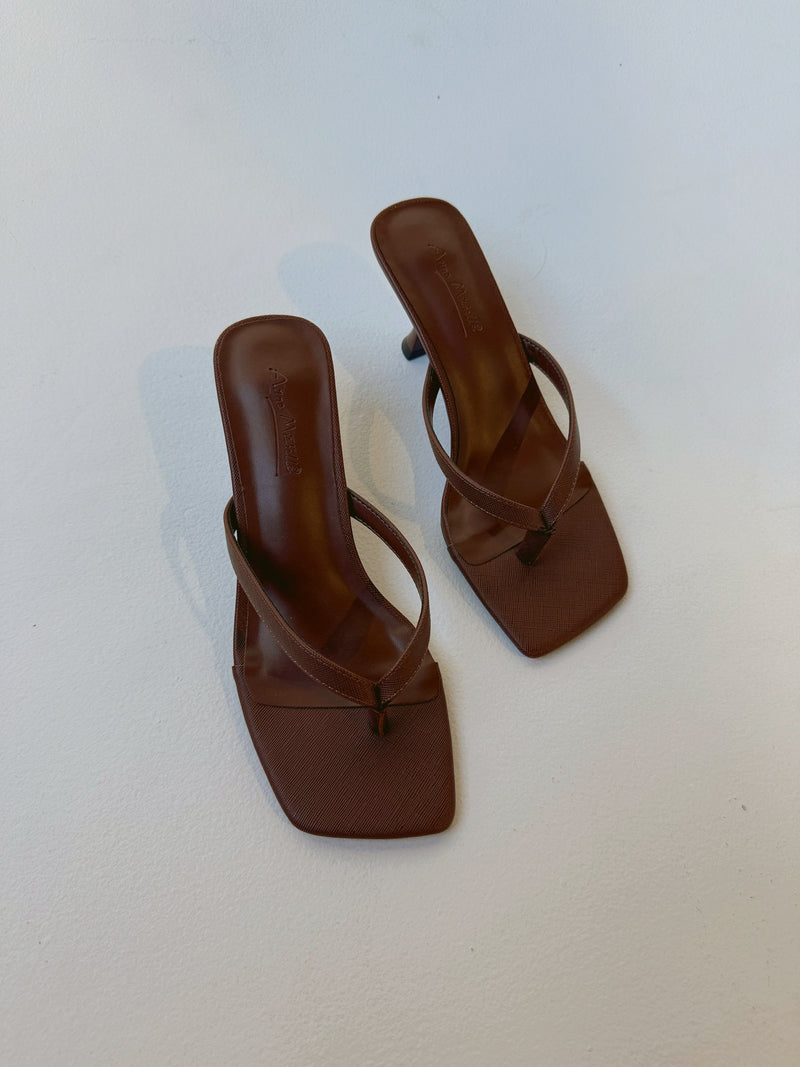 Align Me Thong Kitten Heels Brown