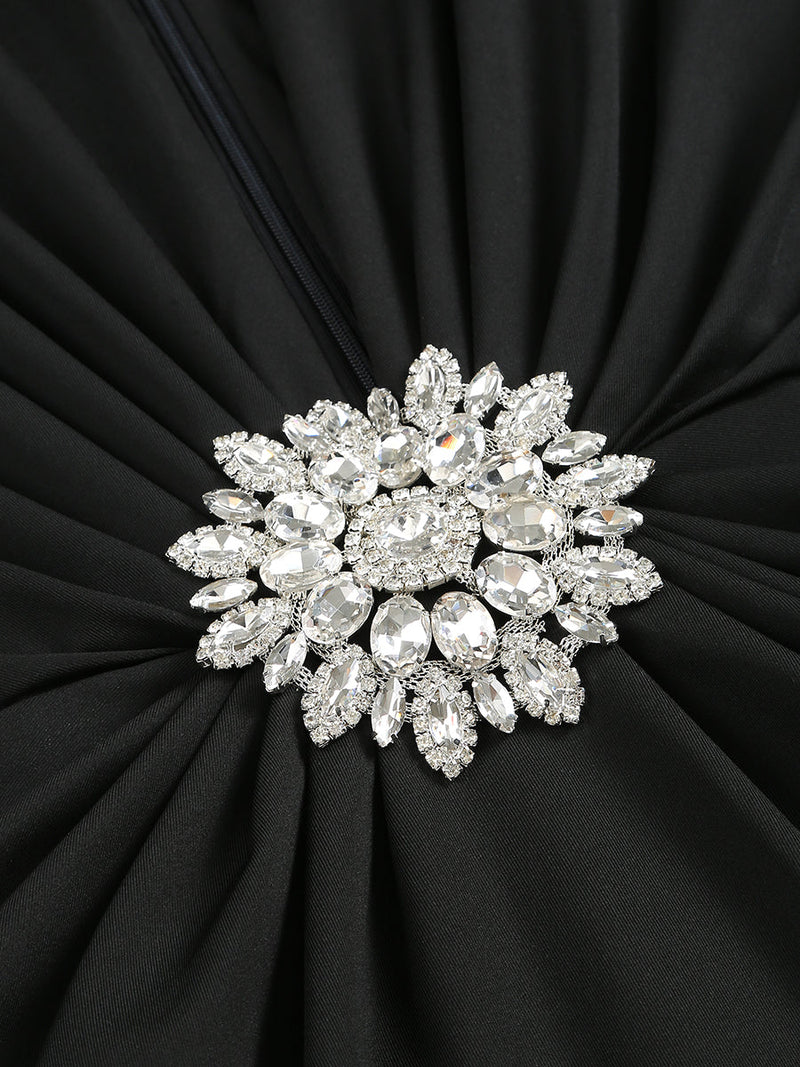 Winnie Floral-Embellished Crêpe Maxi Dress In Black