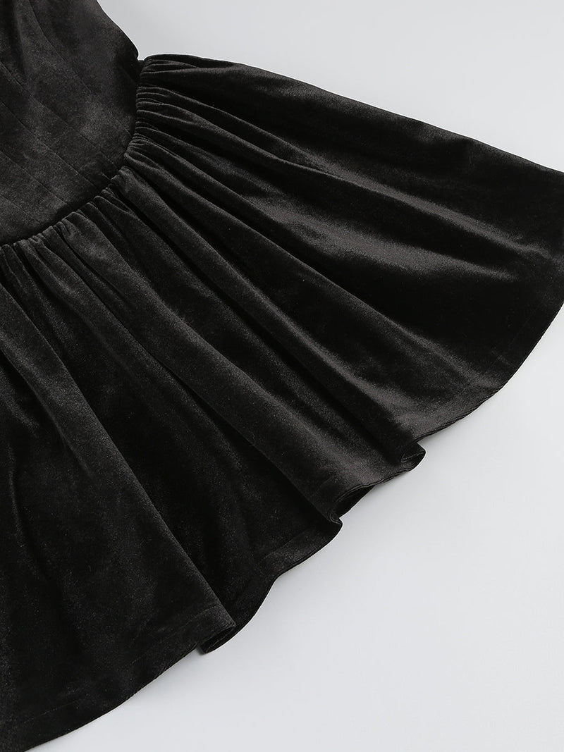 Verity Off-Shoulder Floral-Applique Mini Dress