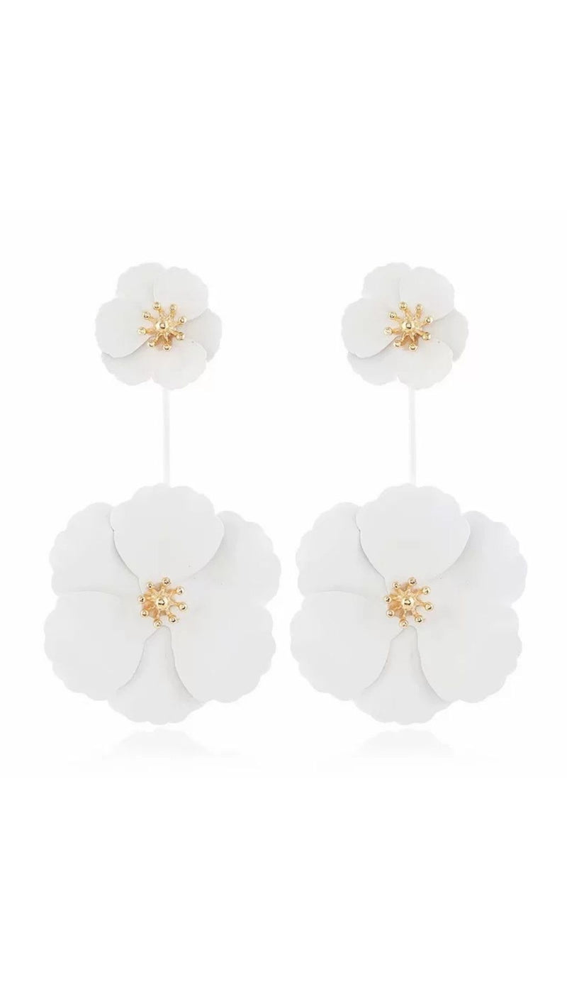 June Alloy Flower Long Earrings