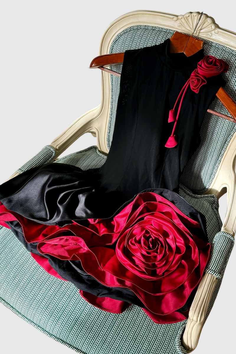 Alyvia Flower Appliqué Mini Dress