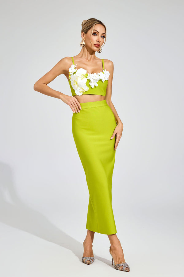 Elthion Flower Bandage Set In Green