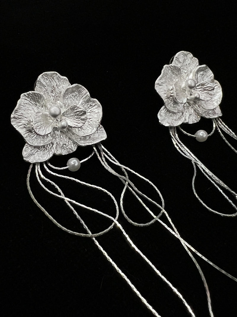 Ariah White Butterfly Orchid Earrings