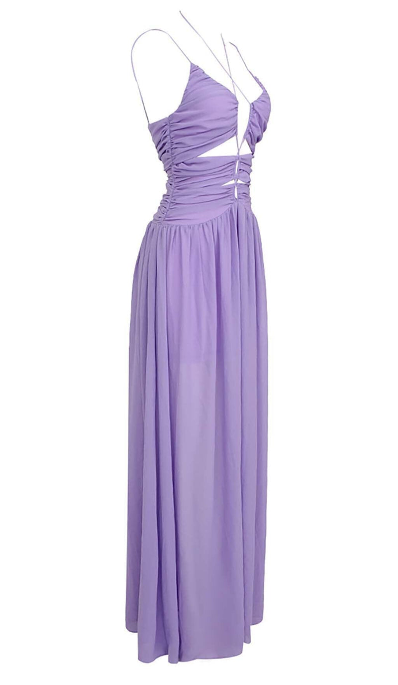 Dayzie Cutout Tulle Maxi Dress In Light Purple