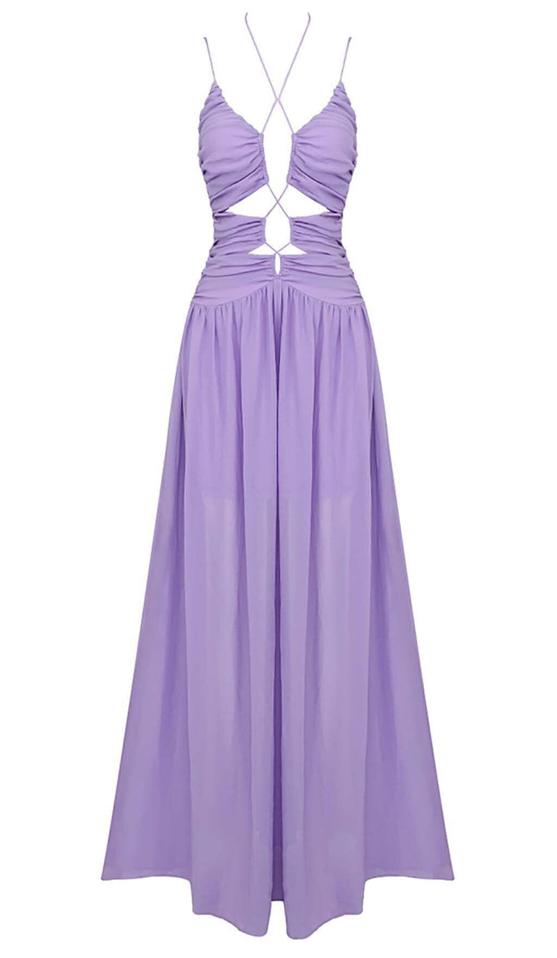 Dayzie Cutout Tulle Maxi Dress In Light Purple