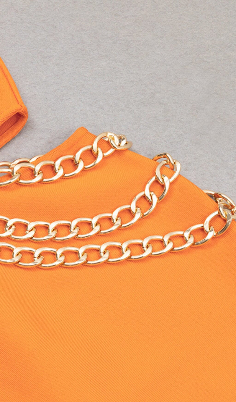 Bler Cutout Corset Midi Dress In Orange