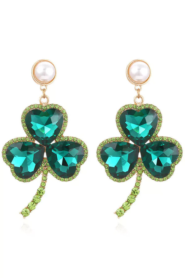 Akihiko Emerald Clover Earrings
