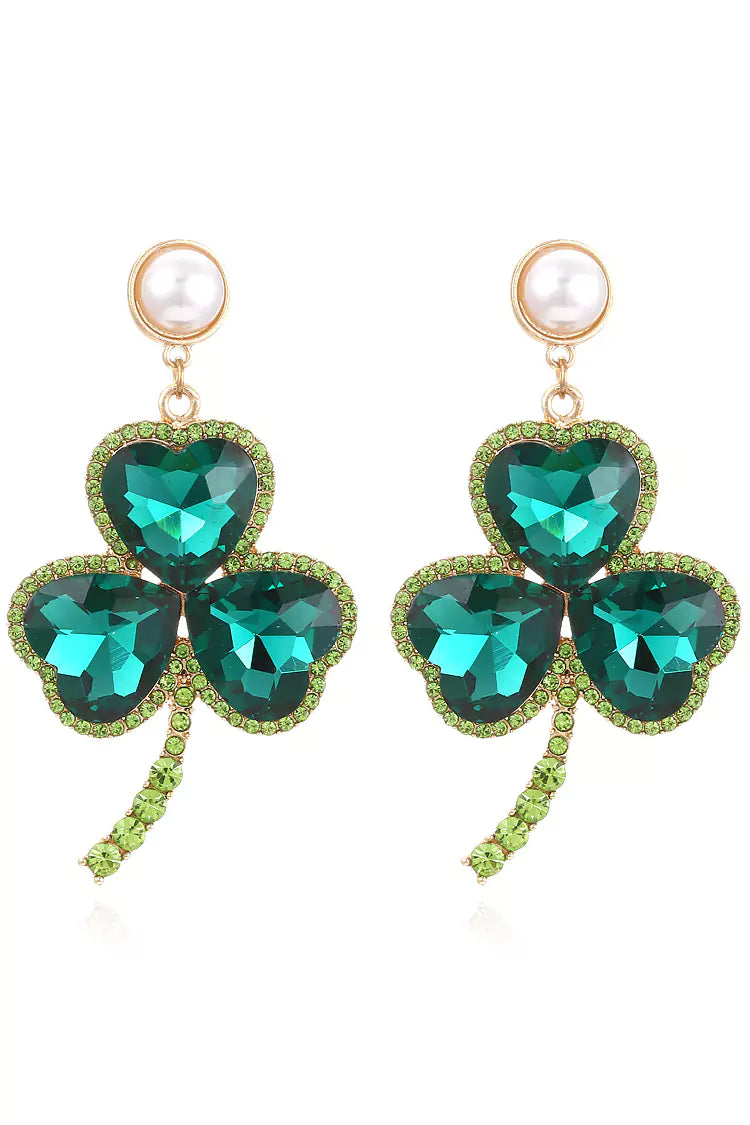 Akihiko Emerald Clover Earrings