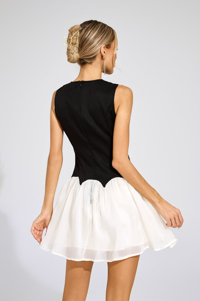 Faeldriel Sequins Sleeveless Mini Dress In Black