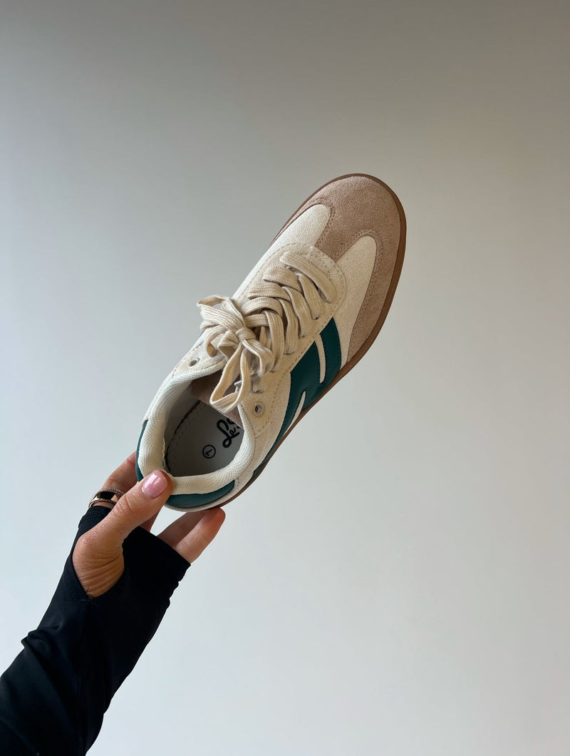 Ava Platform Sneakers Beige/Green