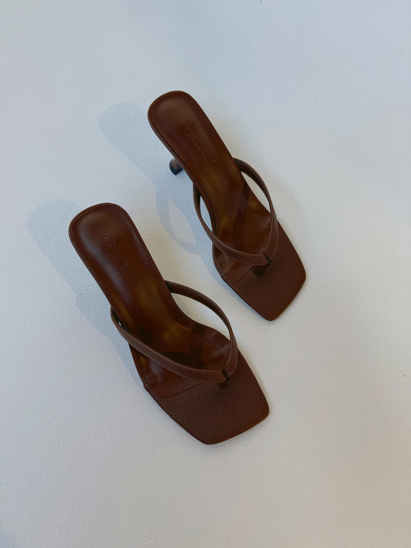 Align Me Thong Kitten Heels Brown