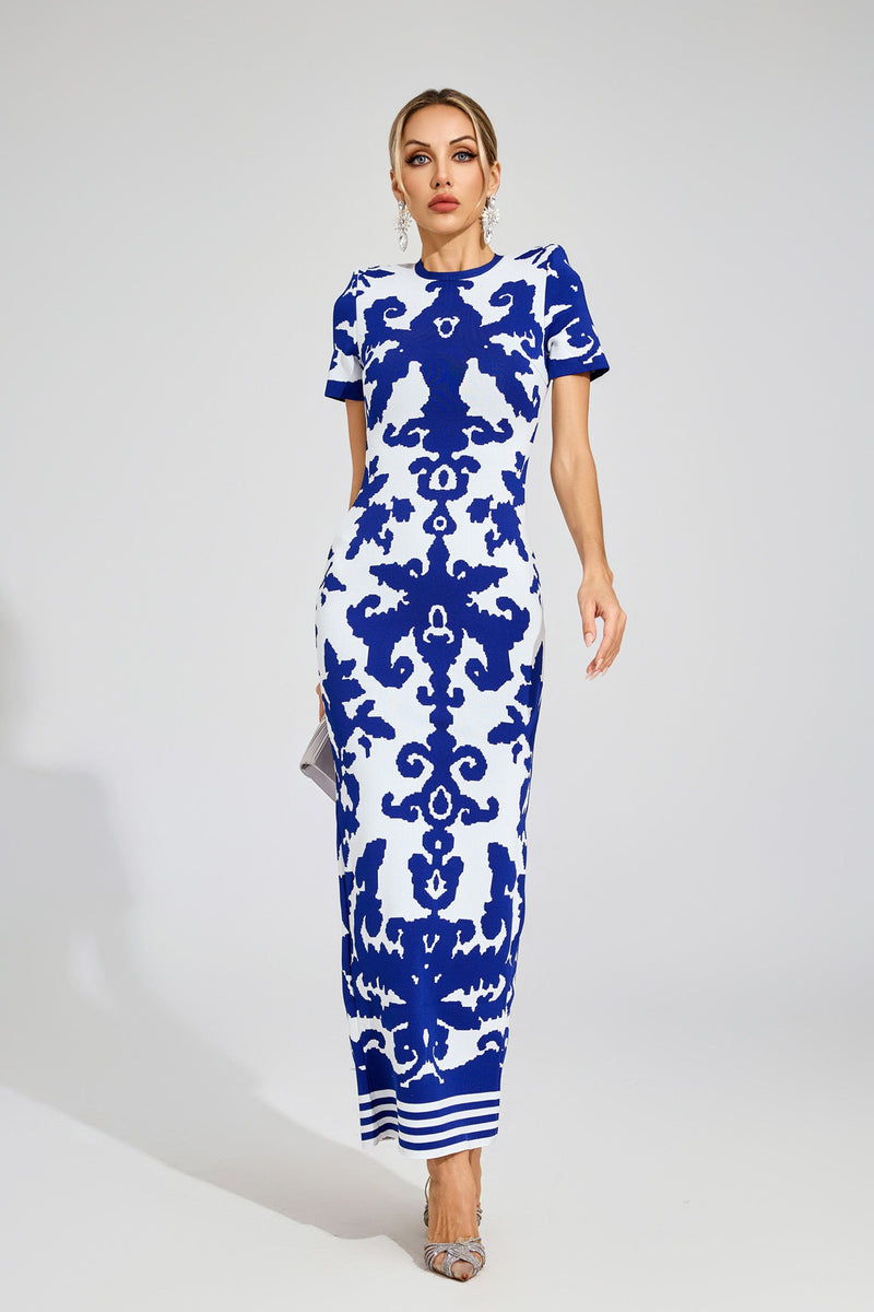 Elyxra Bandage Maxi Dress In Blue