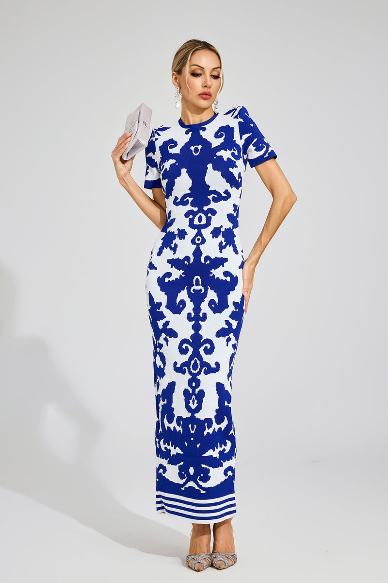 Elyxra Bandage Maxi Dress In Blue