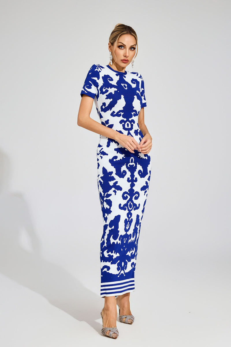 Elyxra Bandage Maxi Dress In Blue