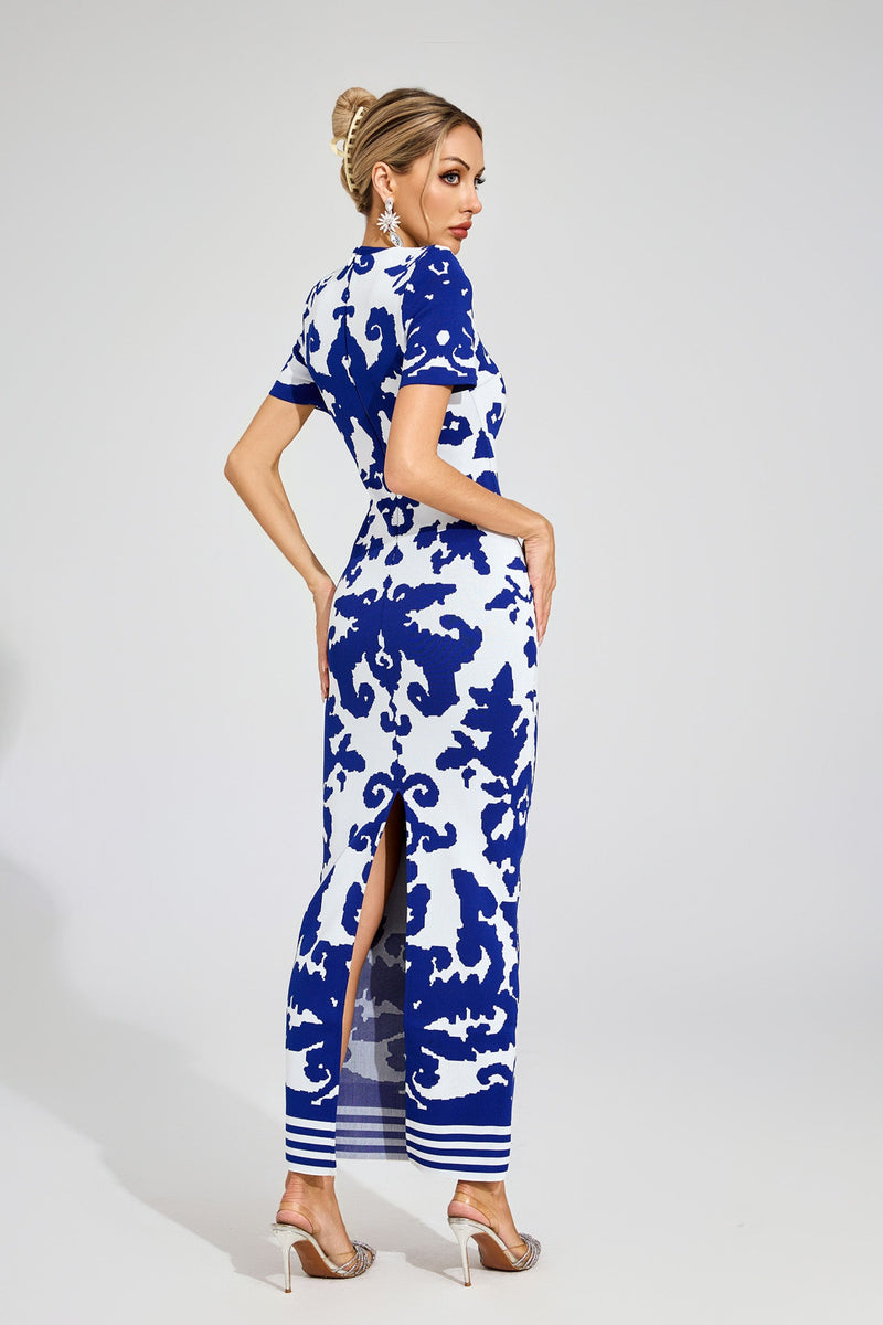Elyxra Bandage Maxi Dress In Blue