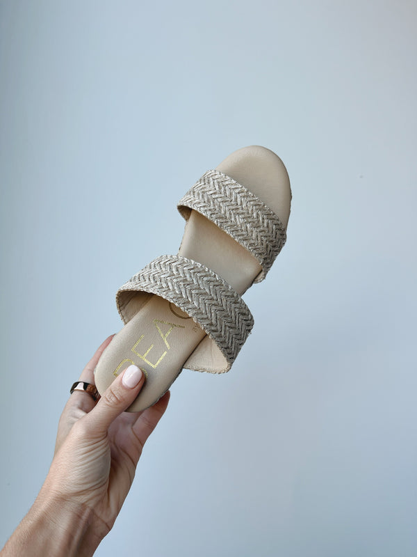 Ocean Ave Chunky Platform Heels Taupe