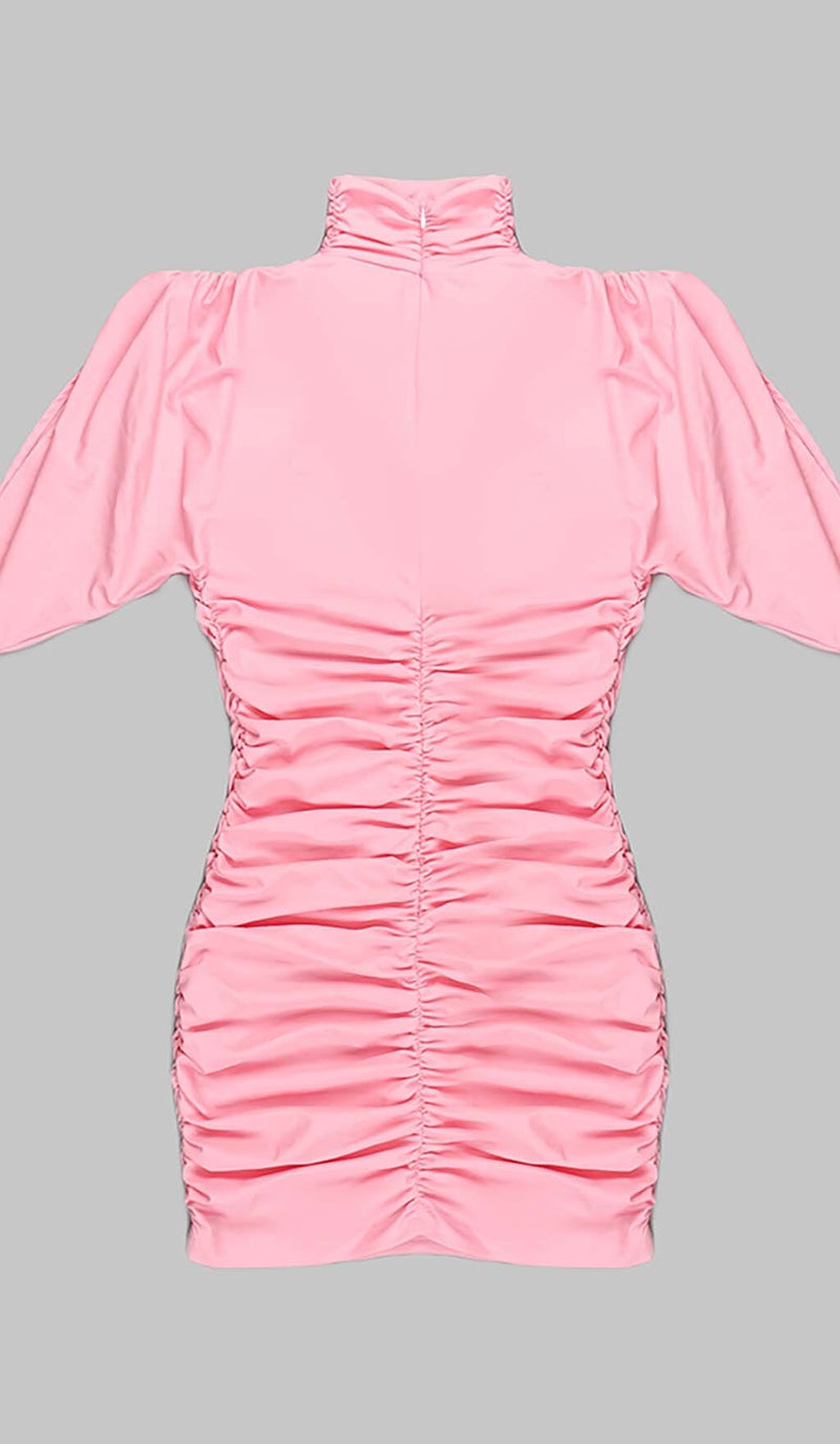 Lalioa Flower-Embellished Ruched Mini Dress In Pink