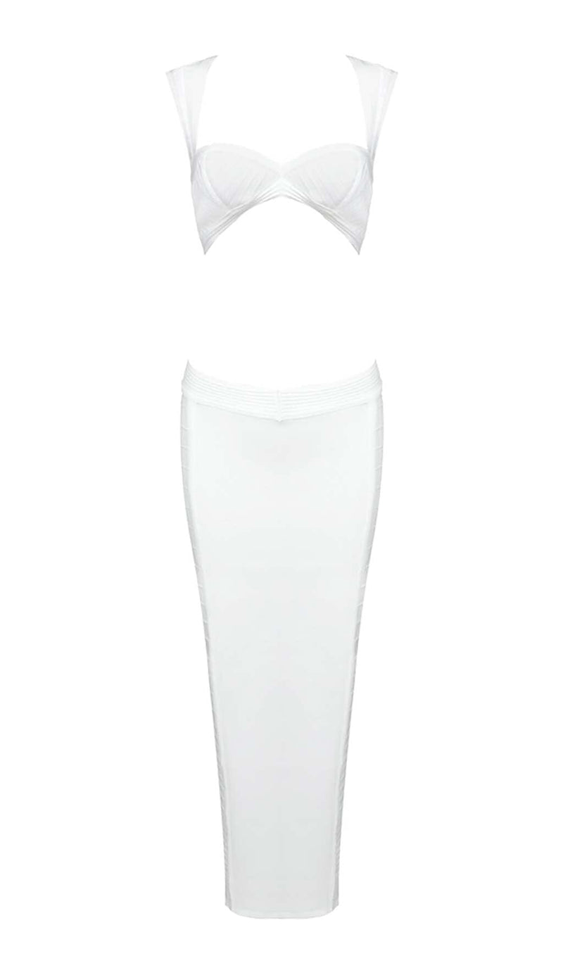 Camryn Front Cutout Bandage Two-Piece In Ivory