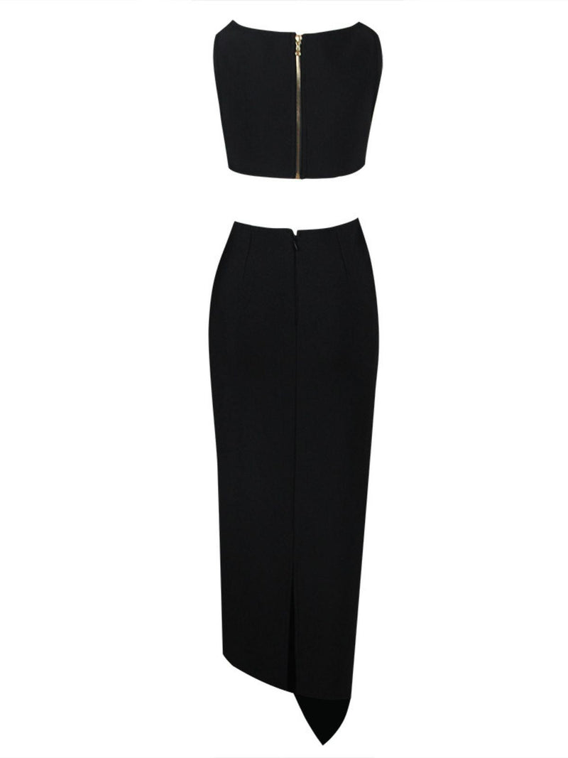 Mopaka Cutout Bandage Set In Black