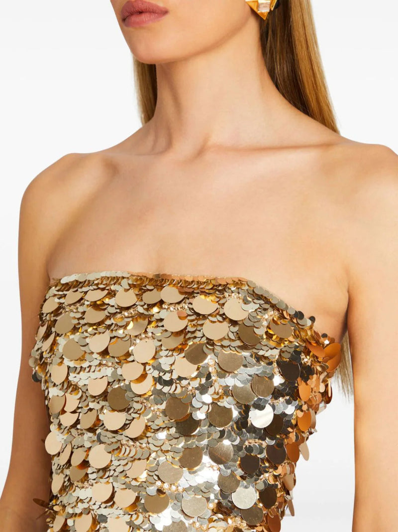 Sydnie Sequin-Embellished Strapless Mini Dress
