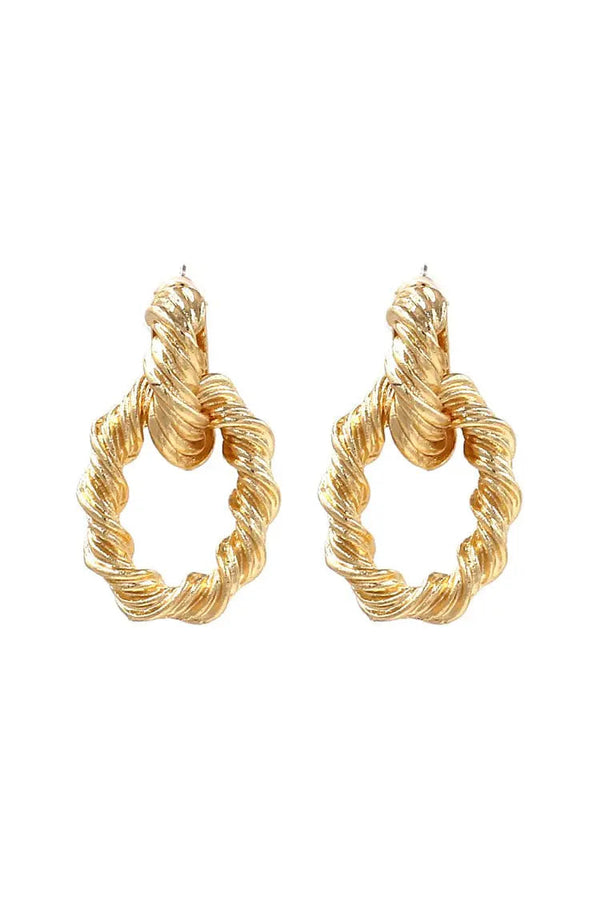 Grain Spiral Golden Earrings