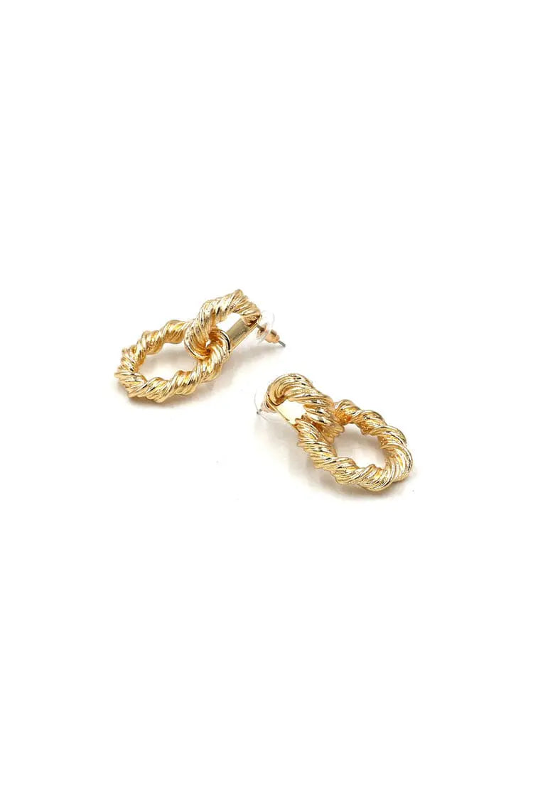 Grain Spiral Golden Earrings