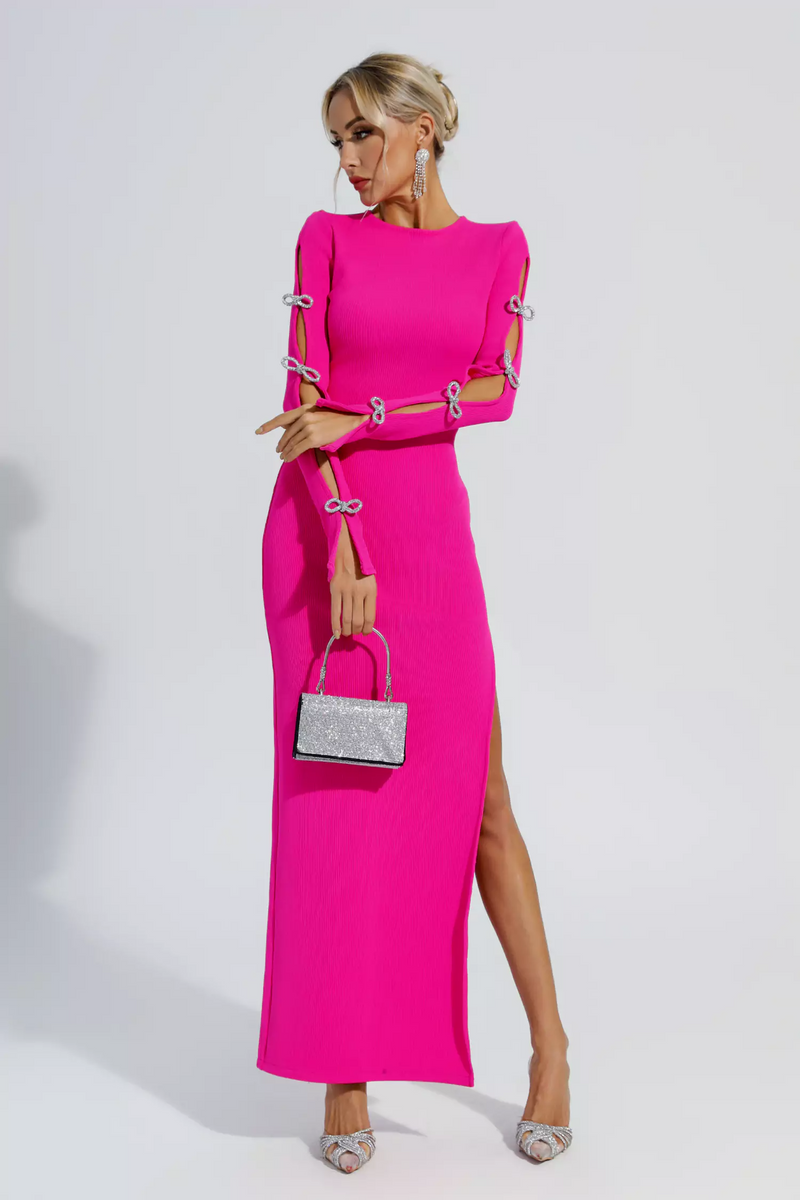 Emory Bandage Cutout Maxi Dress In Pink