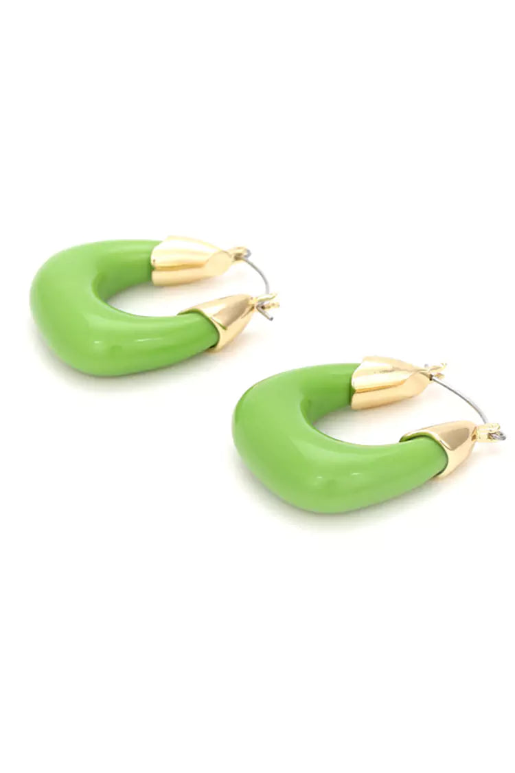 Maelira Green Resin Earrings
