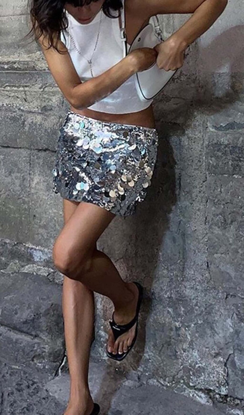 Destiny Low Rise Sequin Mini Skirt