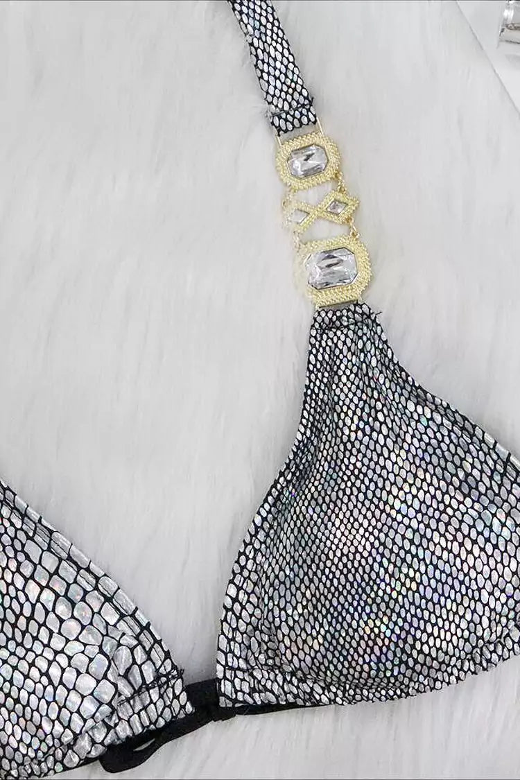 Oliay Black Snake Pattern Bikini