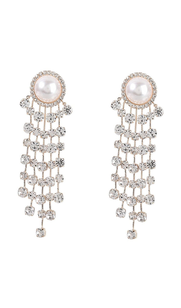 Emersyn Pearl Crystal Tassel Earrings