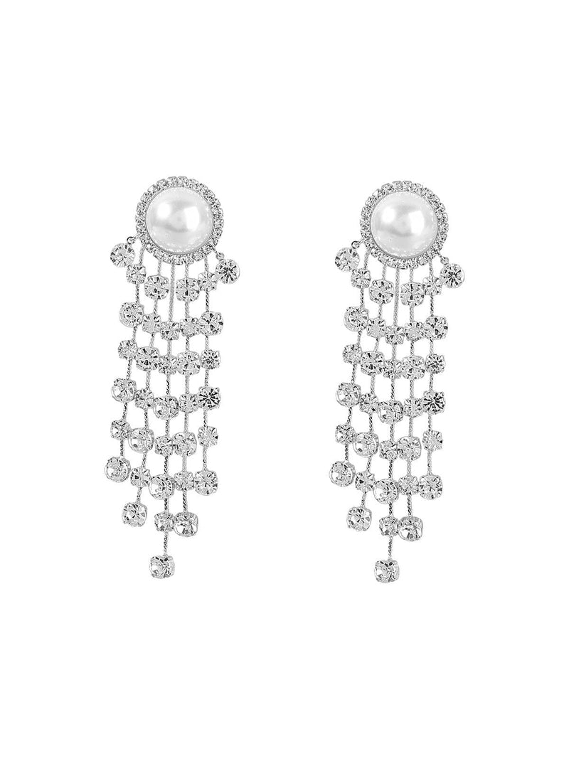 Emersyn Pearl Crystal Tassel Earrings
