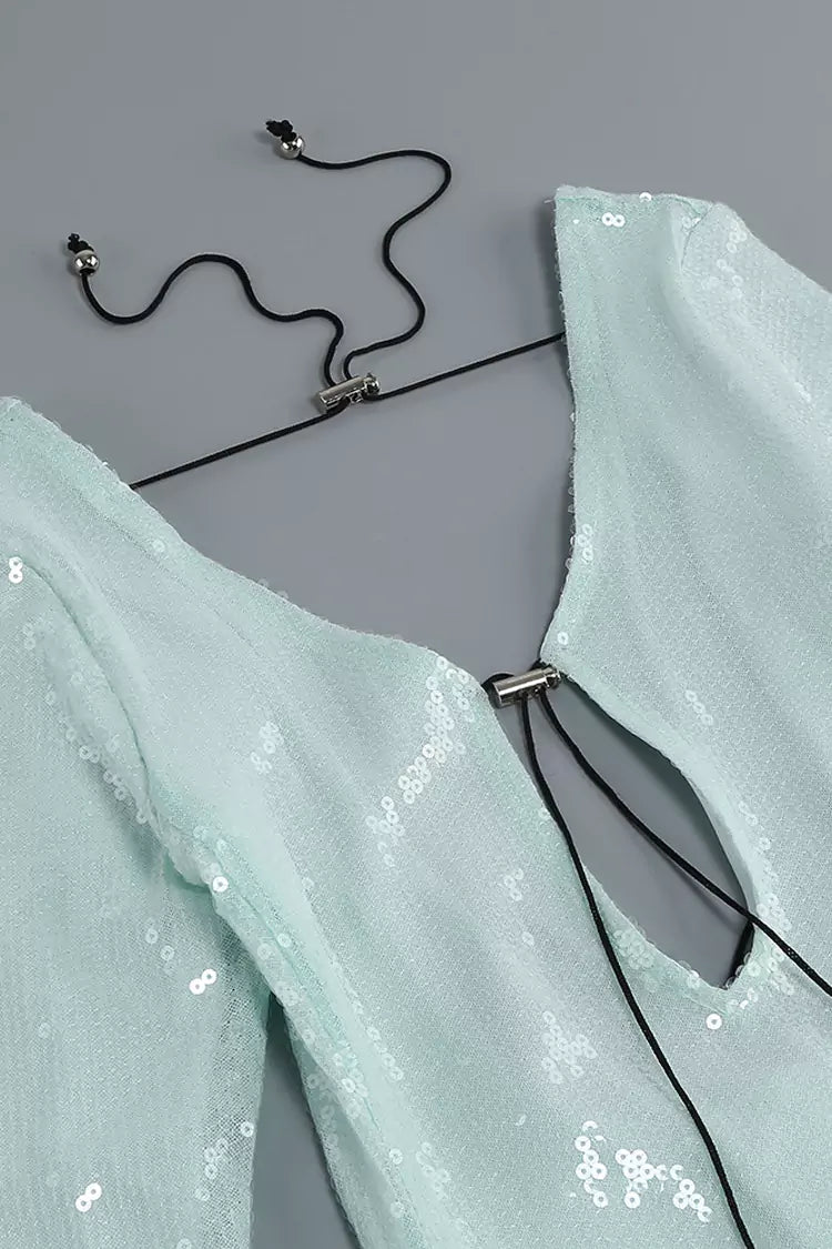 Louisa Teal Sequin Maxi Dress