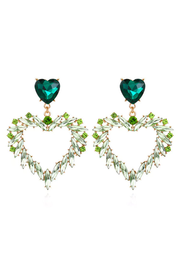 Ajaz Green Heart Earrings